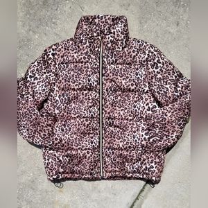 NEW - Puffer Zip Coat - Cheetah - Size Women's Medium
